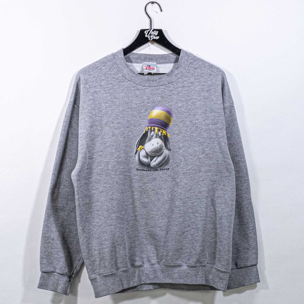 Winnie The Pooh Eeyore Sweetened With Honey Sweatshirt Disney Large VTG Cartoon